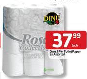 Dinu 2 Ply Toilet Paper Assorted-9's Each