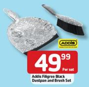 Addis Filigree Black Dustpan & Brush Set