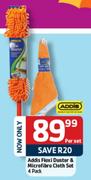Addis Flexi Duster & Microfibre Cloth Set-4 Pack