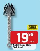 Addis Filigree Black Dish Brush-Each