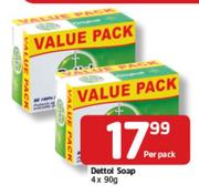 Dettol Soap-4 x 90g Per Pack