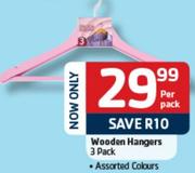 Wooden Hangers Assorted Colour-3's Pack