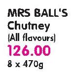 Mrs Ball's Chutney (All Flavours)-8X470g