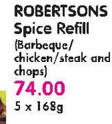 Robertsons Spice Refill (Barbeque/ Chicken/ Steak And Chops)-5X168g