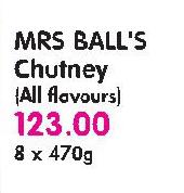 MRS Ball's Chutney(All Flavours)-8X470gm