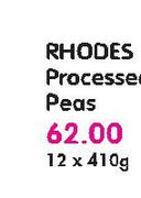 Rhodes Processed Peas-12x410g Each