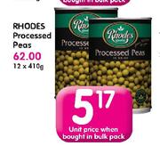 Rhodes Processed Peas- 410g Each