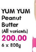 Yum Yum Peanut Butter(All Variants)-6x800g Each