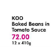 Koo Baked Beans In Tomato Sauce-12 X 410gm