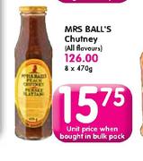 Mrs Ball's Chutney(All Flovours)-470g Each