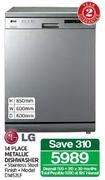 LG 14 Place Metallic Dishwasher(D1452LF)