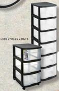 Addis 3 Drawer Storage Unit Black