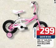PBK 12" Julia Girls BMX Bike Or MX Team Boys BMX Bike - Each