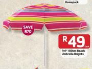 PnP 180cm Beach Umbrella Brights-Each