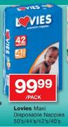 Lovies Maxi Disposable Nappies 50's/44's/42's/40's Per Pack