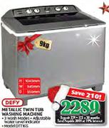 Defy Metallic Twin Tub Washing Machine-9kg(DTT165)
