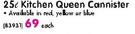 25L Kitchen Queen Cannister