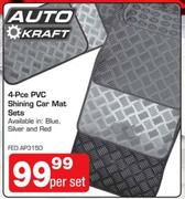 Auto Craft 4 Pcs PVC Shining Car Mat Sets(FED AP3150)-Per Set