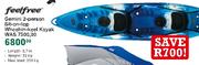 Feelfree Gemini 2-Person Sit-On-Top Wheel-In-Keel Kayak