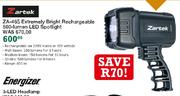 Zertek ZA-465 Extremely Bright Rechargeable 500-Lumen LED Spotlight