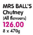 MRS Ball's Chutney(All Flavours)-8x470G
