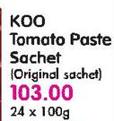 Koo Tomato Paste Sachet(Original Sachet)-24 x 100gm