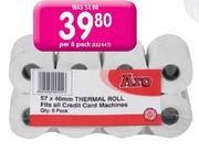 Aro Credit Card Machine Rolls-8 Per Pack