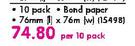 Aro Adding Rolls(76mmx76m) Bond Paper-10 Pack Each