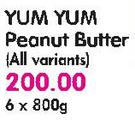 Yum Yum Peanut Butter(All Variants)-6x800g 