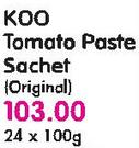 Koo Tomato Paste Sachet(Original)-24x100g 