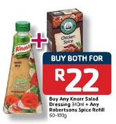 Knorr Salad Dressing-340ml + Robertson Spice Refill-60-100g