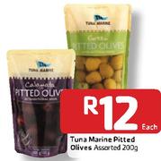 Tuna Marine Pitted Olivers-200G Each