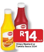Wimpy Mustard Or Tomato Sauce-500Ml Each