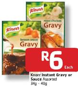 Knorr Instant Gravy Or Sauce-34/40G Each
