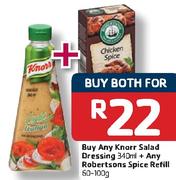 Knorr Salad Dressing 340ml+ Any Robertsons Spice Refill-60/100G