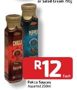 Pakco Sauces Assorted -250ml Each