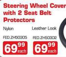 Auto Kraft Steering Wheel Cover With 2 Seat Belt Protectors Nylon