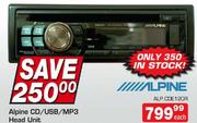 Alpine CD/USB/MP3 Head Unit ALP.CDE120R