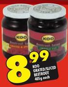 Koo Grated/Sliced Beetroot-405g Each