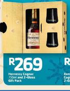 Hennessy Cognac-750ml And 2-Glass Gift Pack