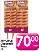 Minora 2 Disposable Razor-24's Each