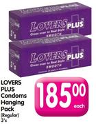 Lovers Plus Condoms Hanging Pack(Regular)-3's Each