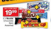 5 x Nestle Chocolate Bars Assorted