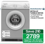 Kelvinator 6kg Metallic Tumbler Dryer KTD600M
