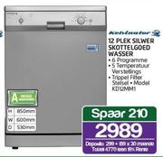 Kelvinator 12 Plek Silwer Skottelgoed Wasser KD12MM1