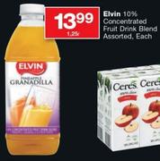 Elvin 10% Concentrated Fruit Drink Blend Assorted-1.25L
