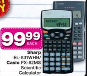 Sharp EL-531WHB/Casio FX-82MS Scientific Calculator-Each