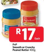 PnP Smooth Or Crunchy Peanut Butter-400g Each