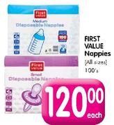 First Value Nappies-100's Each