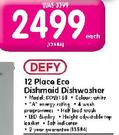 Defy 12 Place Eco Dishmaid Dishwasher DDW168